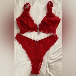 Savage X Fenty Goji Berry Red Lace Set